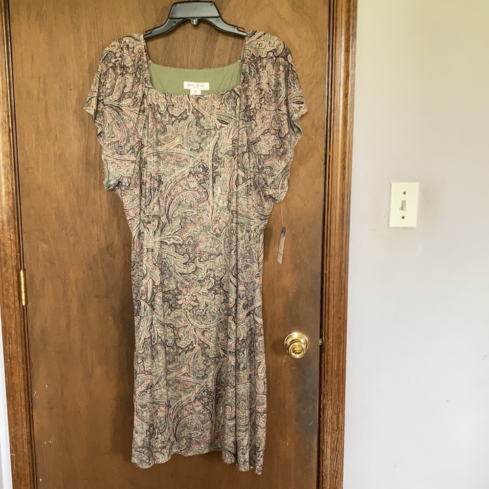 Skye’s the Limit printed dress floral paisley like print dress with stretch 3X - Picture 4 of 15